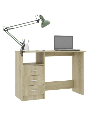 Scrivania Cassetti Rovere Sonoma 120x50x76 cm Legno Multistrato