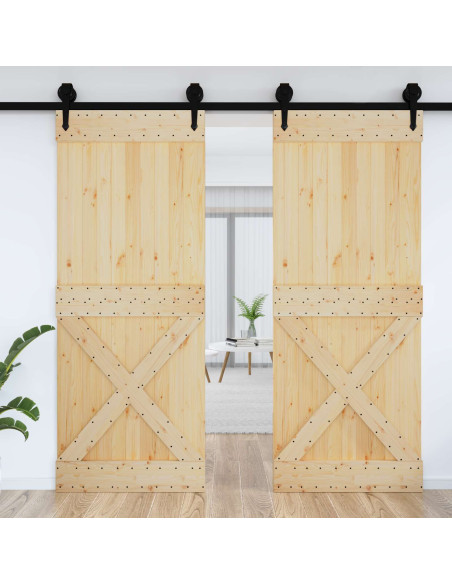 Porta NARVIK Naturale 90 x 210 cm Legno di pino solido