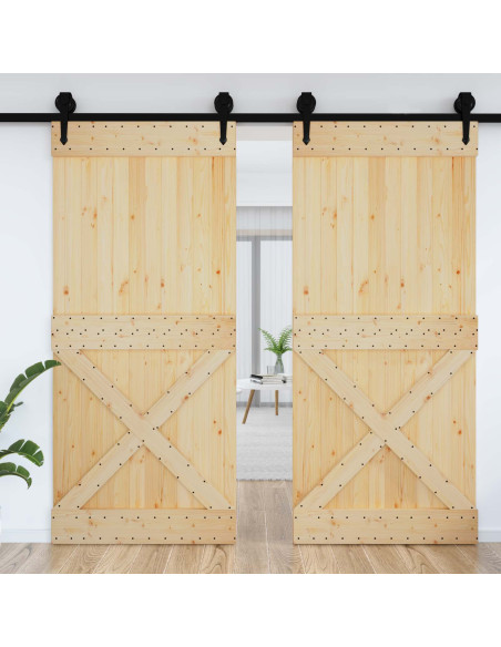 Porta NARVIK Naturale 100 x 210 cm Legno di pino solido