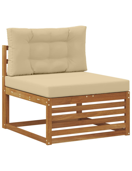 Set di divani da esterno con cuscino 3 pcs Naturale e Beige