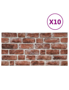 Pannelli da parete 10 pcs Marrone scuro e Bianco 100 x 50 cm 2