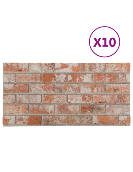 Pannelli da parete 10 pcs Arancione 100 x 50 cm Schiuma EPS