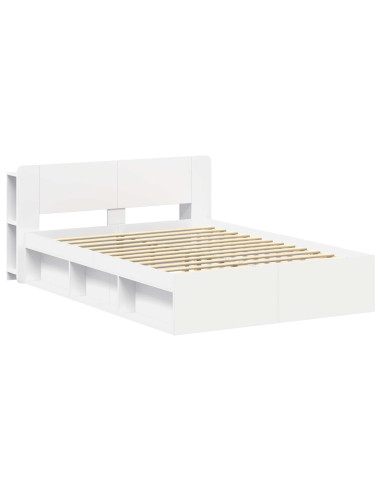 Telaio del letto con storage con testiera Bianco 150 x 200 cm
