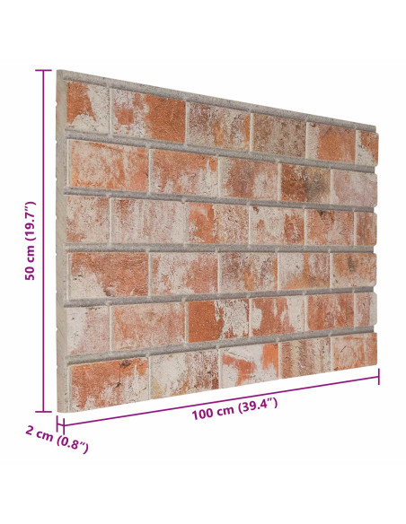 Pannelli da parete 10 pcs Arancione 100 x 50 cm Schiuma EPS