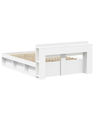 Telaio del letto con storage con testiera Bianco 150 x 200 cm