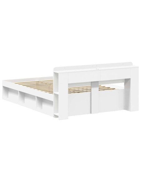 Telaio del letto con storage con testiera Bianco 150 x 200 cm