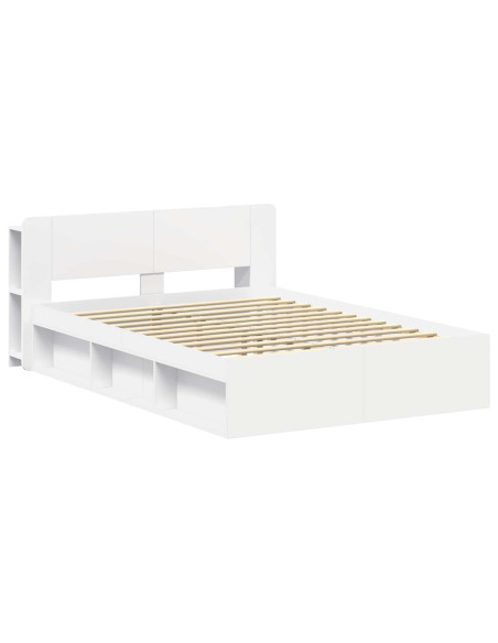 Telaio del letto con storage con testiera Bianco 160 x 200 cm