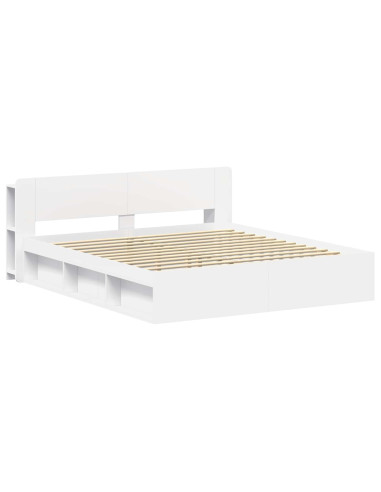 Telaio del letto con storage con testiera Bianco 180 x 200 cm