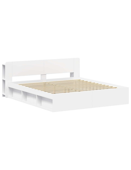 Telaio del letto con storage con testiera Bianco 180 x 200 cm