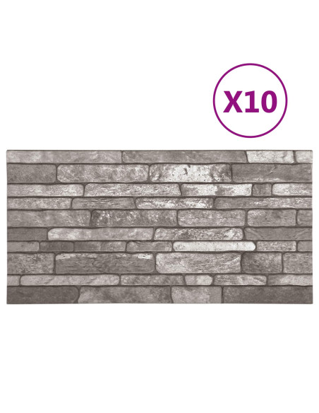 Pannelli da parete 10 pcs Grigio Scuro 100 x 50 cm Schiuma EPS