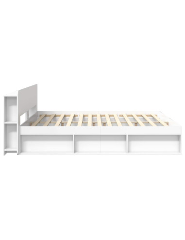 Telaio del letto con storage con testiera Bianco 180 x 200 cm