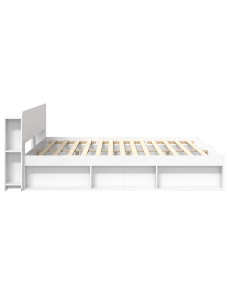 Telaio del letto con storage con testiera Bianco 180 x 200 cm