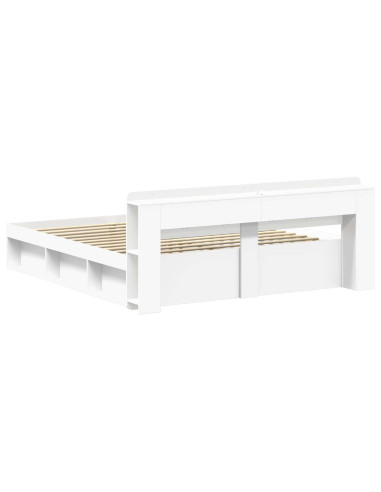 Telaio del letto con storage con testiera Bianco 180 x 200 cm