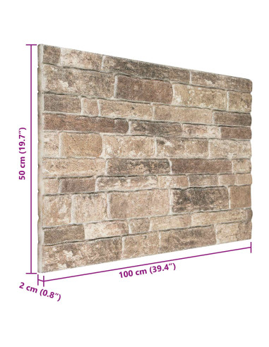Pannelli da parete 10 pcs Multicolore 100 x 50 cm Schiuma EPS