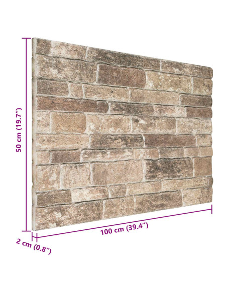 Pannelli da parete 10 pcs Multicolore 100 x 50 cm Schiuma EPS
