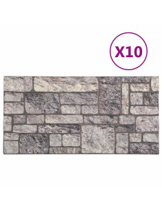 Pannelli da parete 10 pcs Grigio e Bianco 100 x 50 cm 2