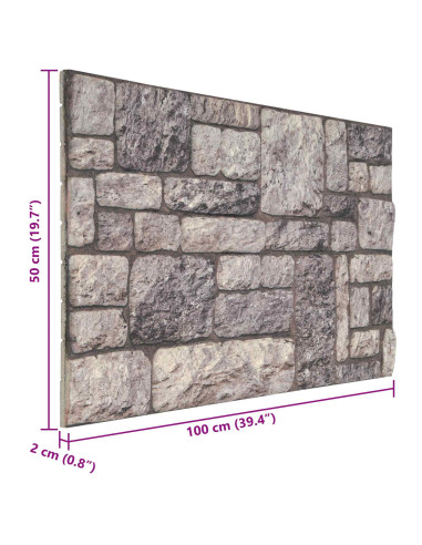 Pannelli da parete 10 pcs Grigio e Bianco 100 x 50 cm
