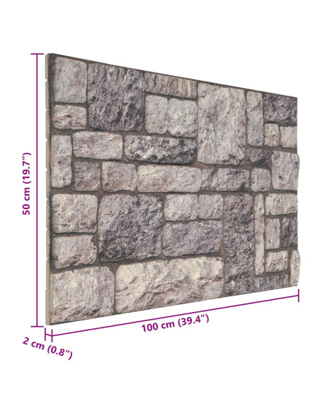 Pannelli da parete 10 pcs Grigio e Bianco 100 x 50 cm