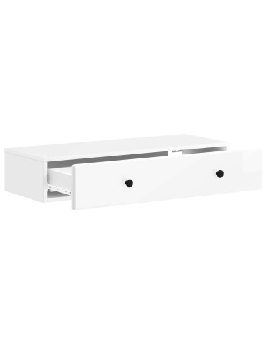 Tavolino da Parete Laterale Bianco Lucido 87,5 x 34,5 x 17 cm