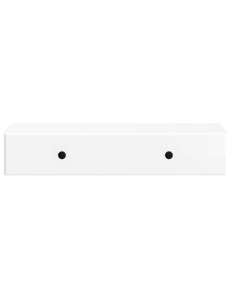 Tavolino da Parete Laterale Bianco Lucido 87,5 x 34,5 x 17 cm