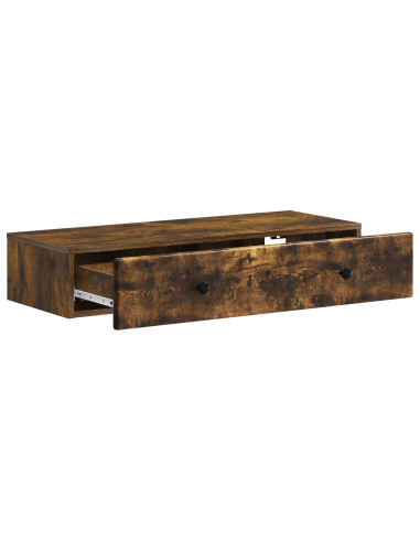 Tavolino da Parete Laterale Rovere Fumo 87,5 x 34,5 x 17 cm