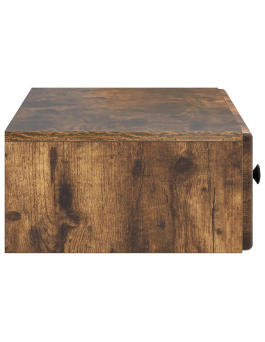 Tavolino da Parete Laterale Rovere Fumo 87,5 x 34,5 x 17 cm
