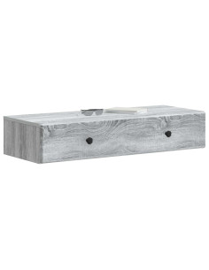 Tavolino da Parete Laterale Grigio Sonoma 87,5 x 34,5 x 17 cm 2