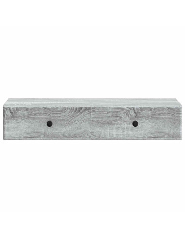 Tavolino da Parete Laterale Grigio Sonoma 87,5 x 34,5 x 17 cm