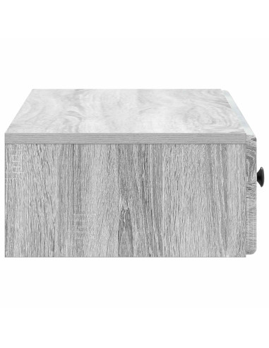 Tavolino da Parete Laterale Grigio Sonoma 87,5 x 34,5 x 17 cm