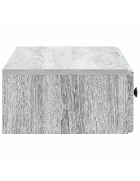Tavolino da Parete Laterale Grigio Sonoma 87,5 x 34,5 x 17 cm