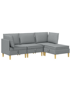 Set di divani modulari con spazio di archiviazione 4 pcs 2