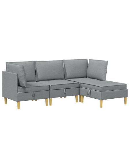 Set di divani modulari con spazio di archiviazione 4 pcs