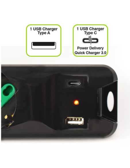 MULTIPRESA USB SCHUKO 5 USCITE