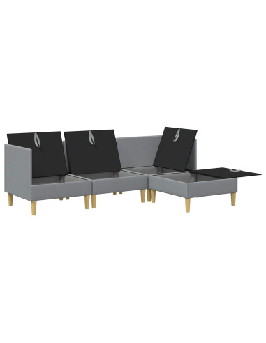 Set di divani modulari con spazio di archiviazione 4 pcs