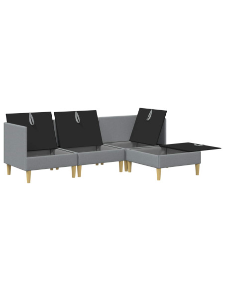 Set di divani modulari con spazio di archiviazione 4 pcs