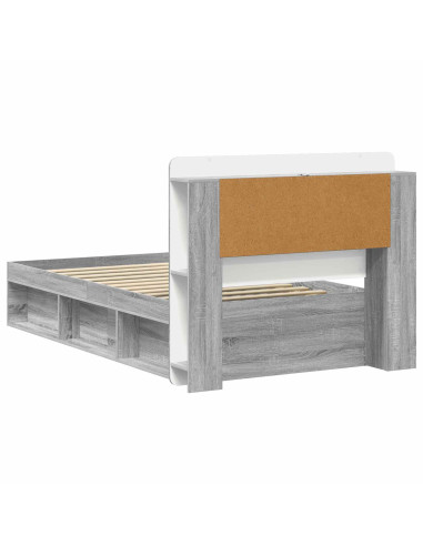 Telaio del letto con storage Sonoma grigio 100 x 200 cm