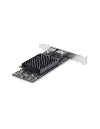 StarTech.com Scheda di rete PCIe Ethernet 10Gb a 2 porte, chipset Broadcom BCM57416, doppia RJ45 10GBase-T/Gigabit