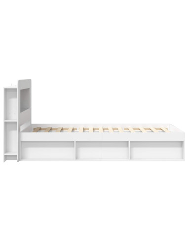 Telaio del letto con storage con testiera Bianco 90 x 200 cm