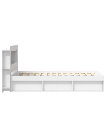 Telaio del letto con storage con testiera Bianco 90 x 200 cm