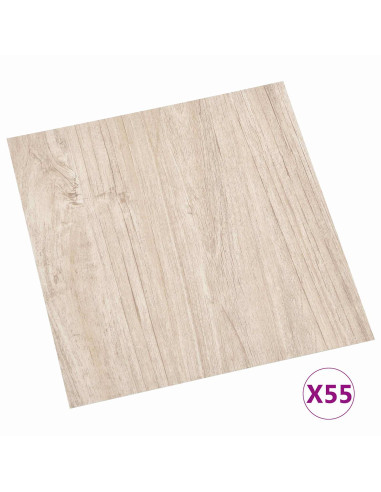 Tavole di Pavimento 55 pcs Marrone Chiaro 5,11 m² PVC