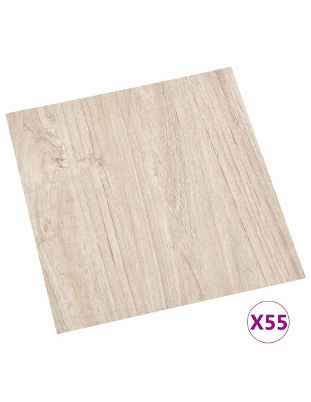 Tavole di Pavimento 55 pcs Marrone Chiaro 5,11 m² PVC