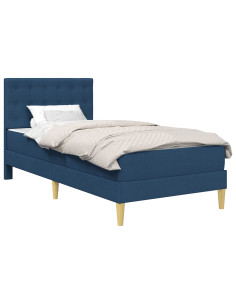 Struttura letto con materasso Blu 80 x 200 cm Tessuto 2