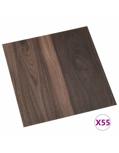 Tavole di Pavimento 55 pcs Marrone Scuro 5,11 m² PVC