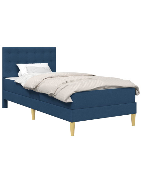 Struttura letto con materasso Blu 90 x 190 cm Tessuto