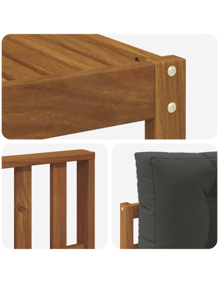 Set di divani da esterno con cuscino 4 pcs Naturale e Antracite