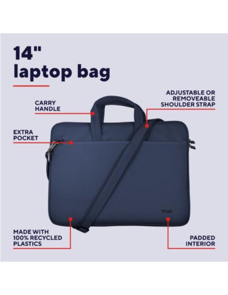 BOLOGNA LAPTOP BAG 14  BLUE