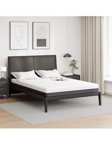 Materasso Bianco e Grigio 160 x 200 cm Tessuto Jacquard