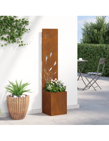 Schermo per privacy in giardino Traforo Ruggine 32 x 140 cm