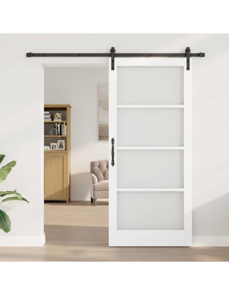 Porta scorrevole ORKDAL Bianco e Nero 93 x 211 cm
