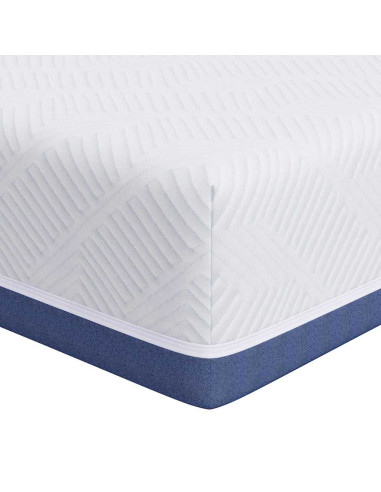 Materasso Bianco e Blu 70 x 200 cm Tessuto Jacquard